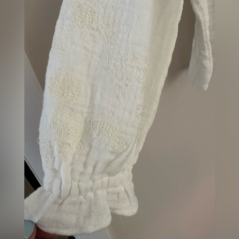 Zara XS floral embroidery gauzy tunic top - Picture 4 of 11
